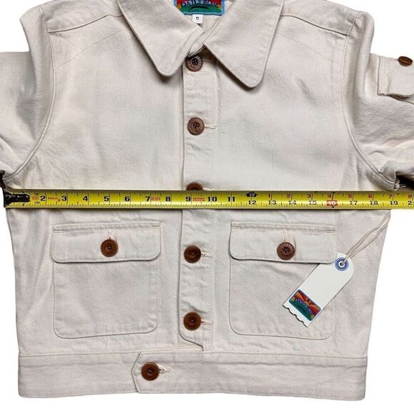 NWT Daily Blue Women’s Ira Denim Bomber Jacket Button Closure Size S Casual Fall - Picture 6 of 10